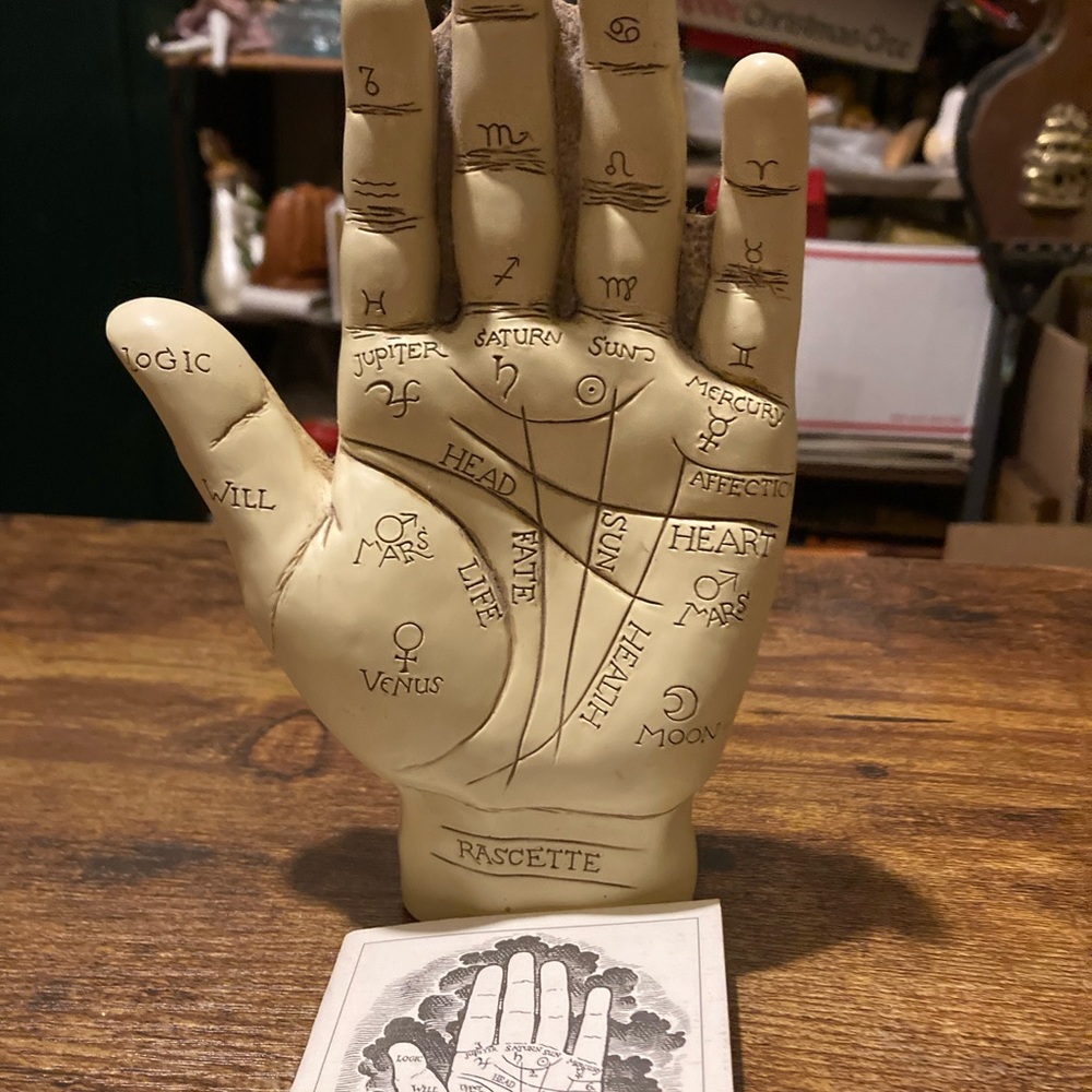 Vintage ceramic Palmistry hand stature with instruction booklet - Picture 10 of 10